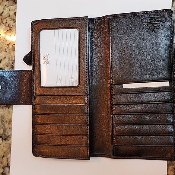 Coach Signature Brown and Tan Wallet - Picture 4 of 8